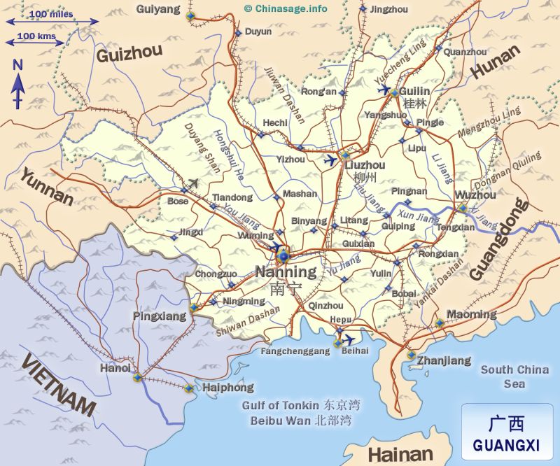 Guangxi China Map 