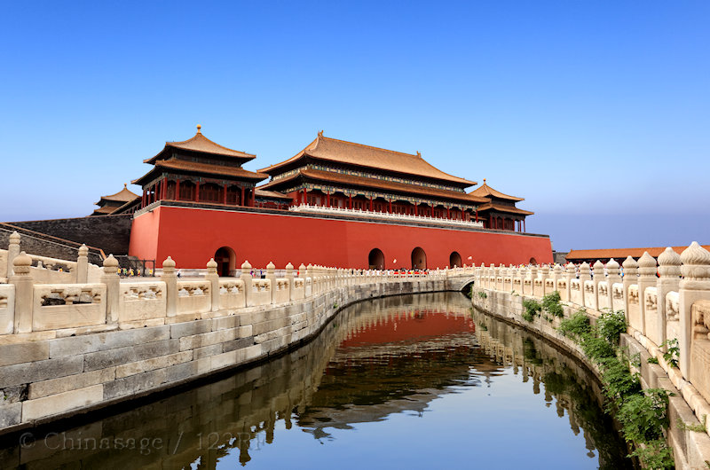 Beijing, Forbidden City, bridge, canal