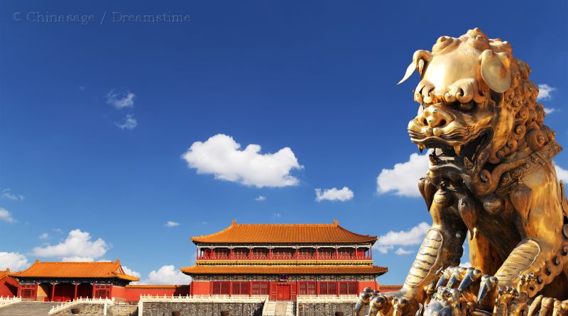 Forbidden City, lion, Beijing