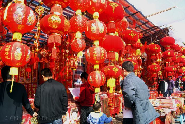 Spring Festival, Shenzhen, market, people, lantern