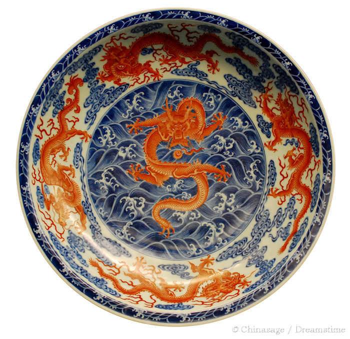 plate, dragon