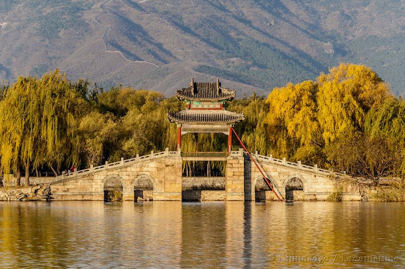 Beijing, bridge, Summer Palace, mountains