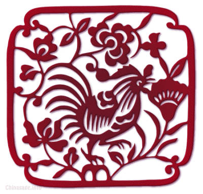 Rooster paper-cut