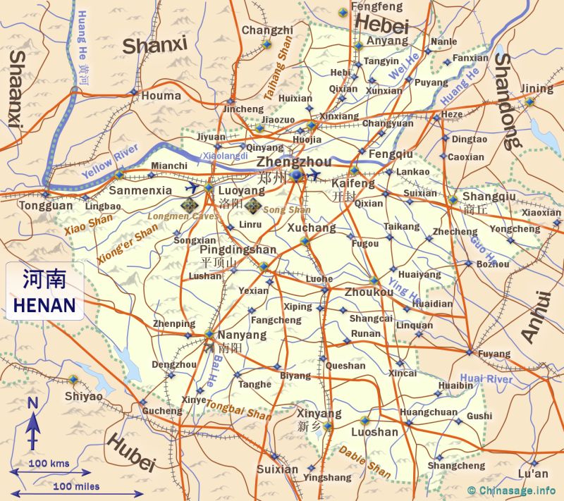 Map of Henan,Henan province map