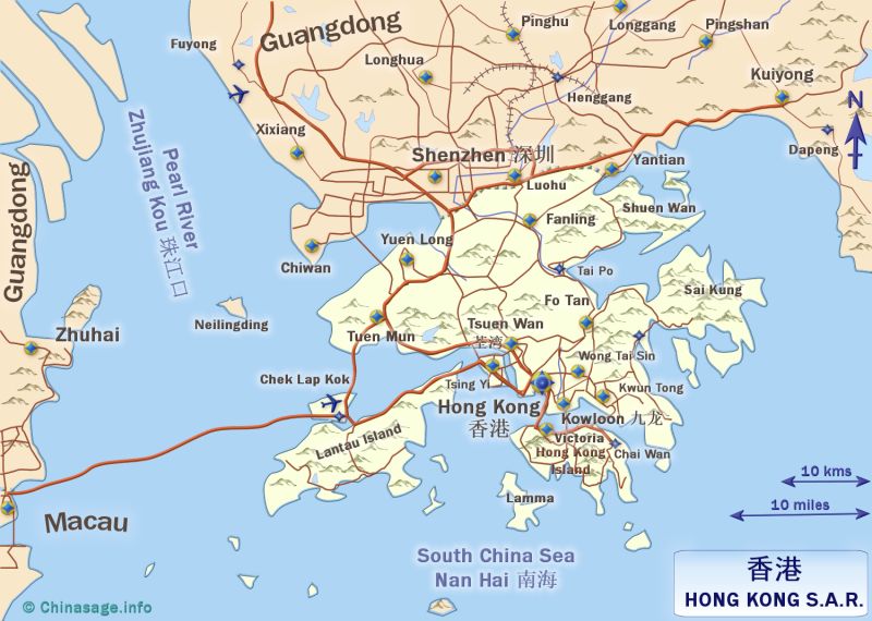 Map of Hong Kong,Hong Kong province map