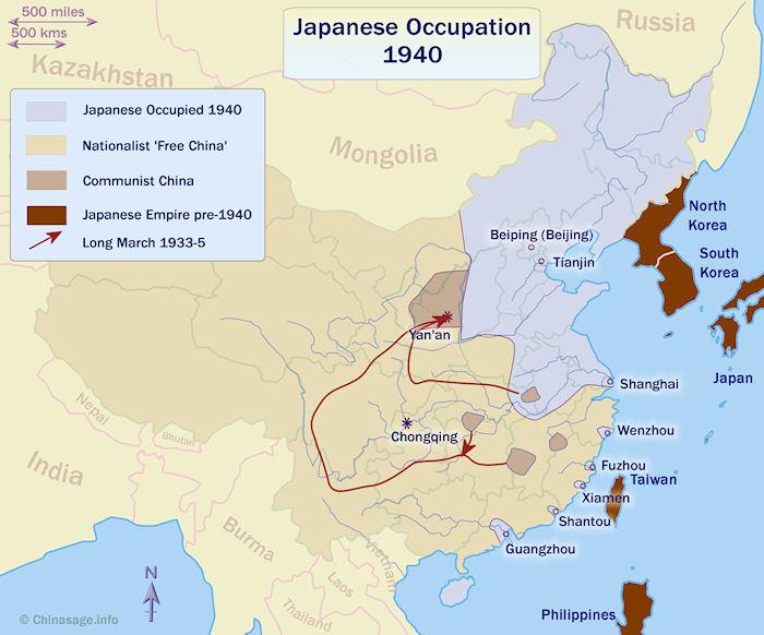 Map of China during Japanese Occupation