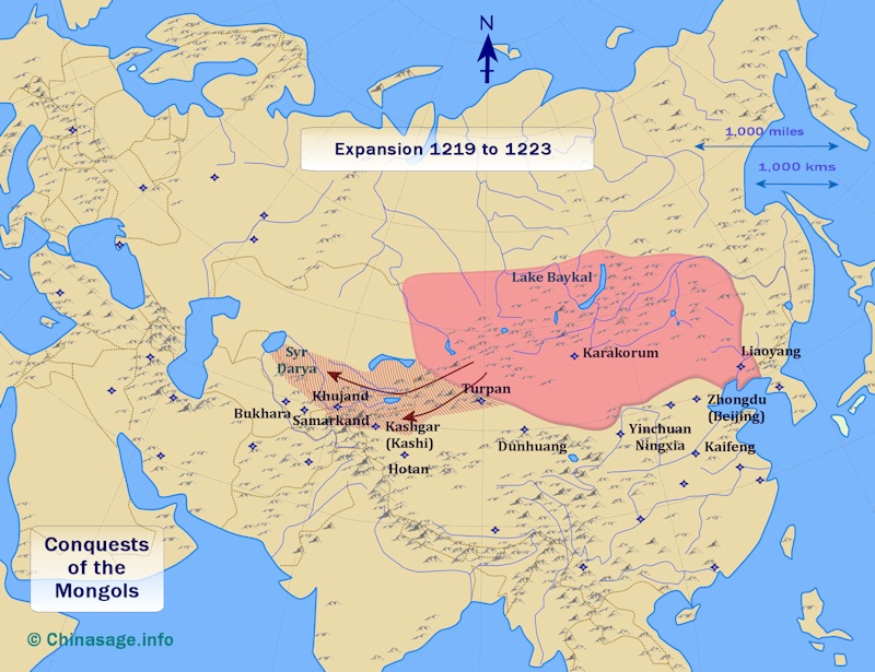 Map of conquest of Khwarazm