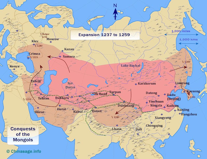 Map of Mongol expansion 1237-59