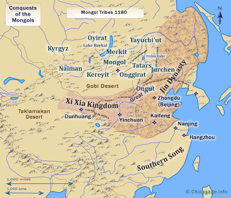 The tribes of Mongolia c.1175