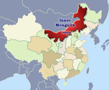 Position of Inner Mongolia in China