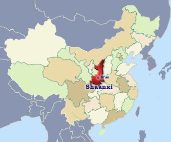Position of Shaanxi in China