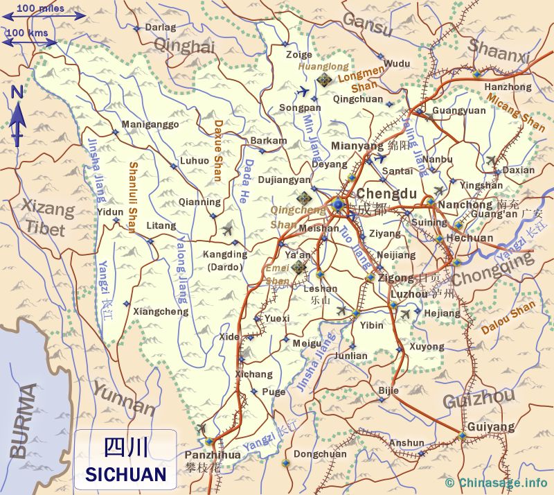 Map of Sichuan,Sichuan province map