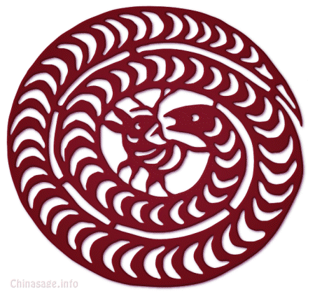 coiled snake,paper-cut,rabbit